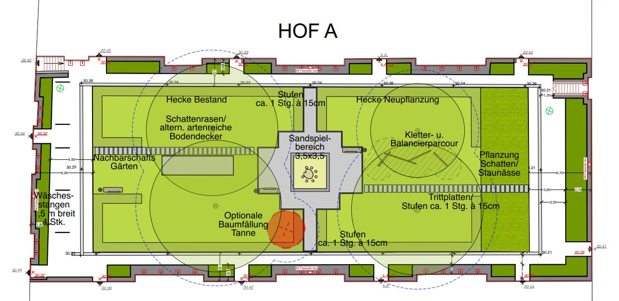 Lageplan Außenanlagen Hof A Friedrich-Ebert-Hof 