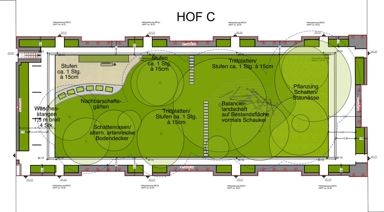 Lageplan Außenanlagen Hof C Friedrich-Ebert-Hof 