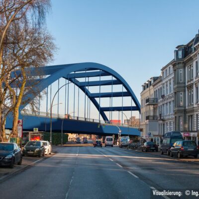 Visualisierung Max-Brauer-Allee mit Sternbrücke